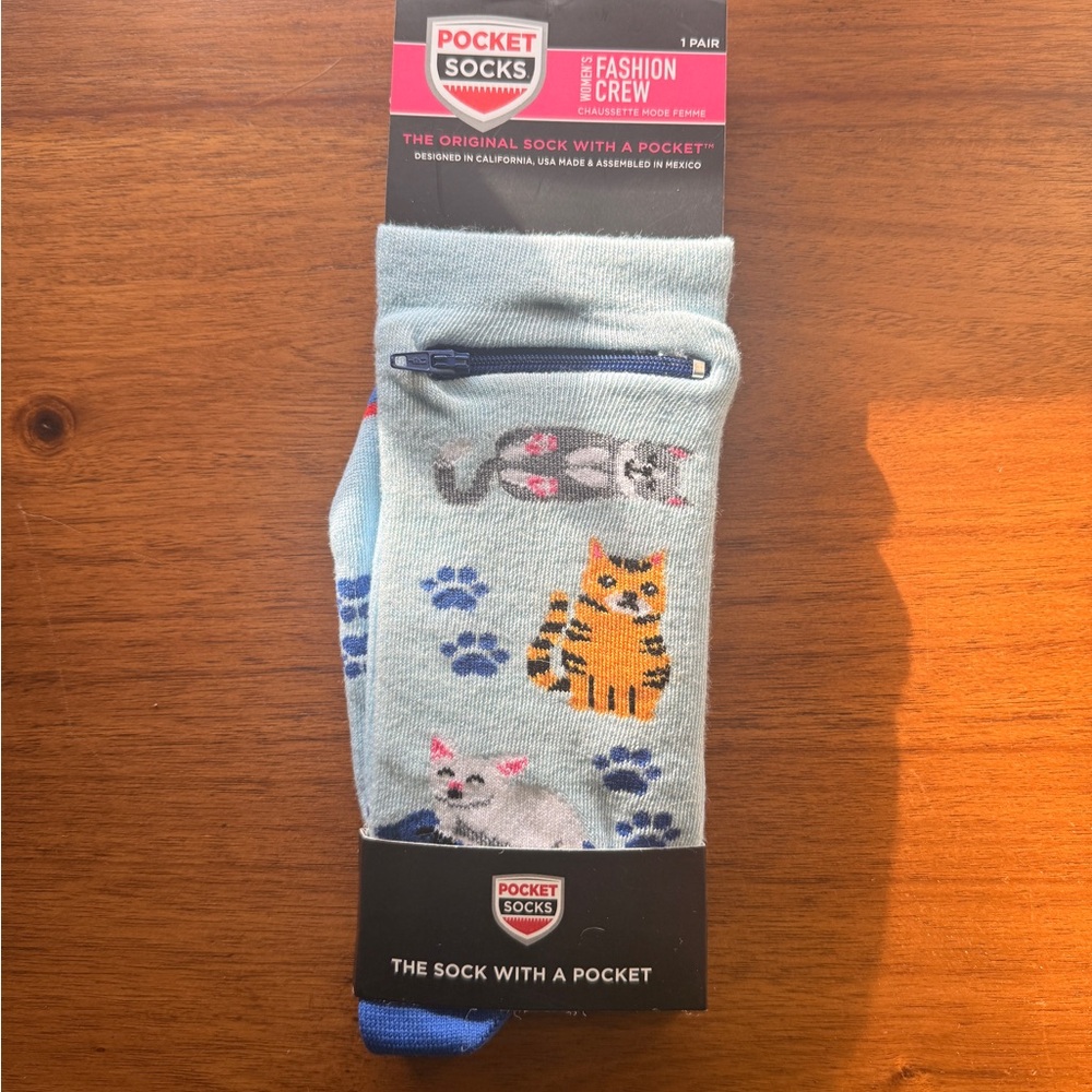 Pocket Socks with Cat Design